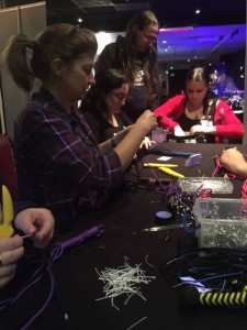Making a flogger with Street Team members, Steph and Pamela